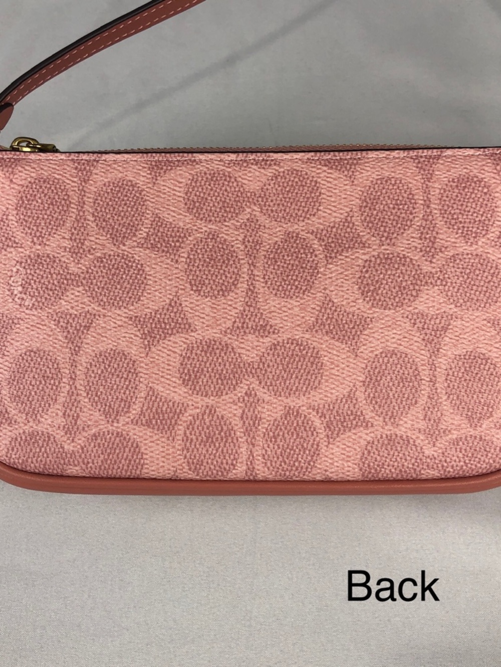 NWT Coach Plaza Bag 18 In Signature Canvas Brass Melon Pink CCD38 Wristlet - Picture 6 of 13